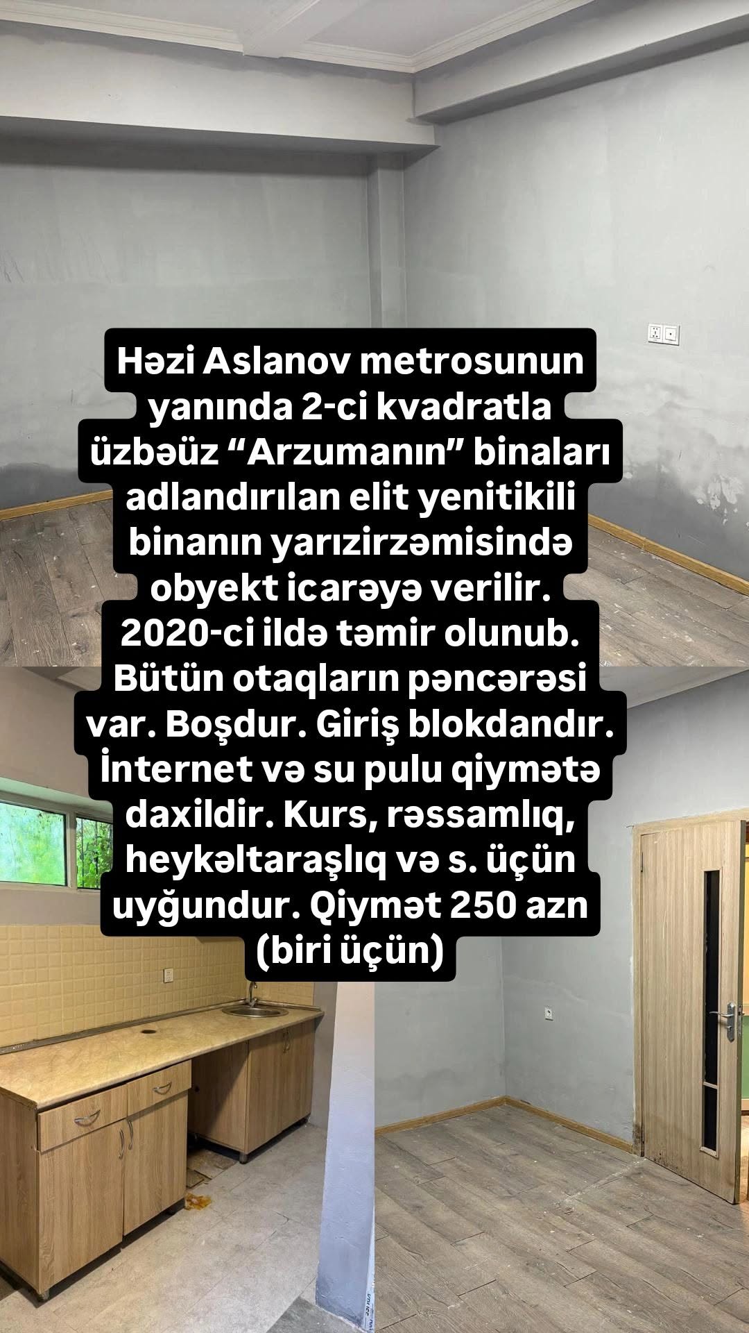 Həzi Aslanov metrosu yanında icarəyə obyekt