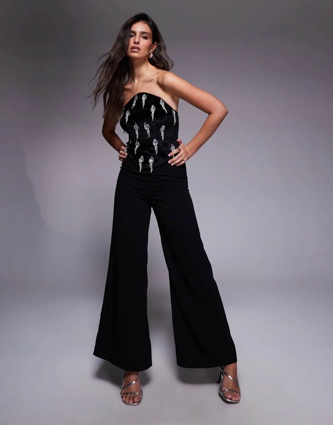 Black corset jumpsuit, new, EU 38