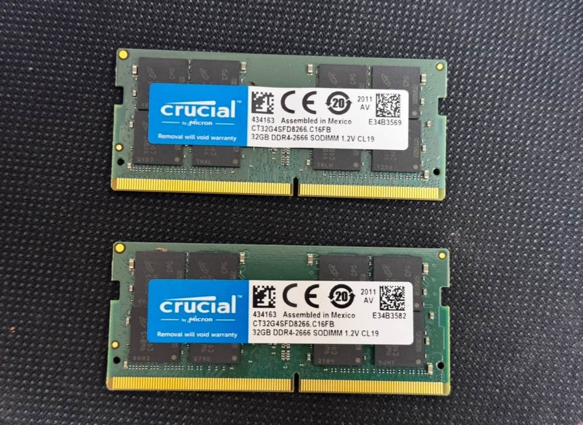 DDR4 ლეპტოპის RAM 2x32GB
