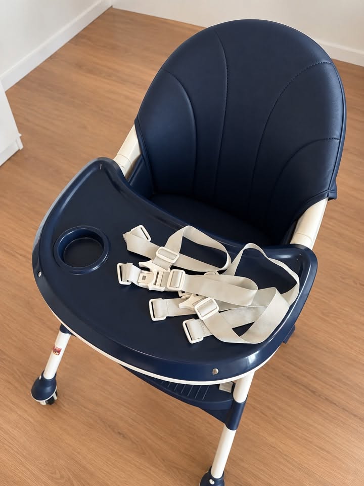 Baby high chair, navy, adjustable