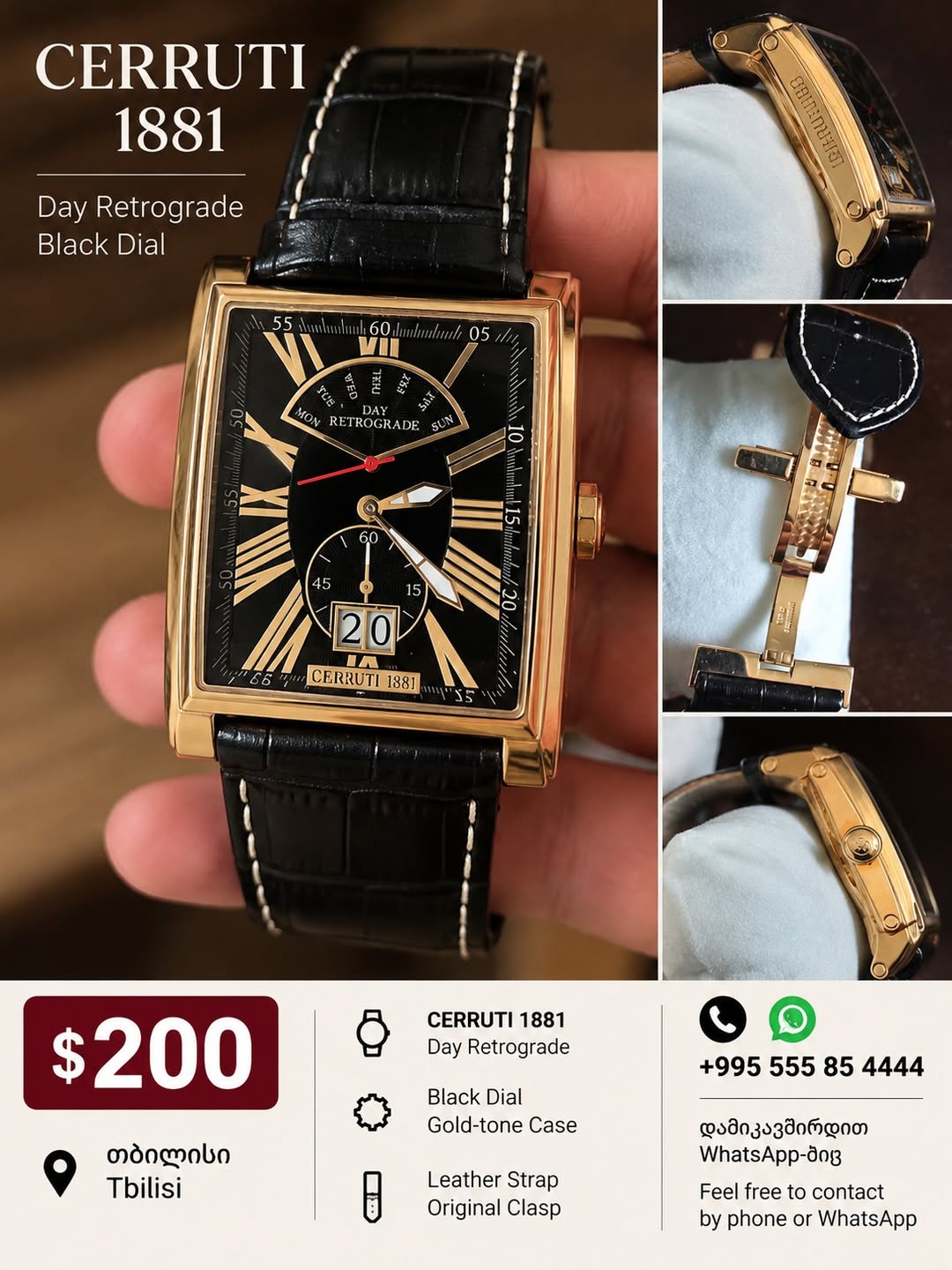 CERRUTI 1881 erkek kol saati - 200$