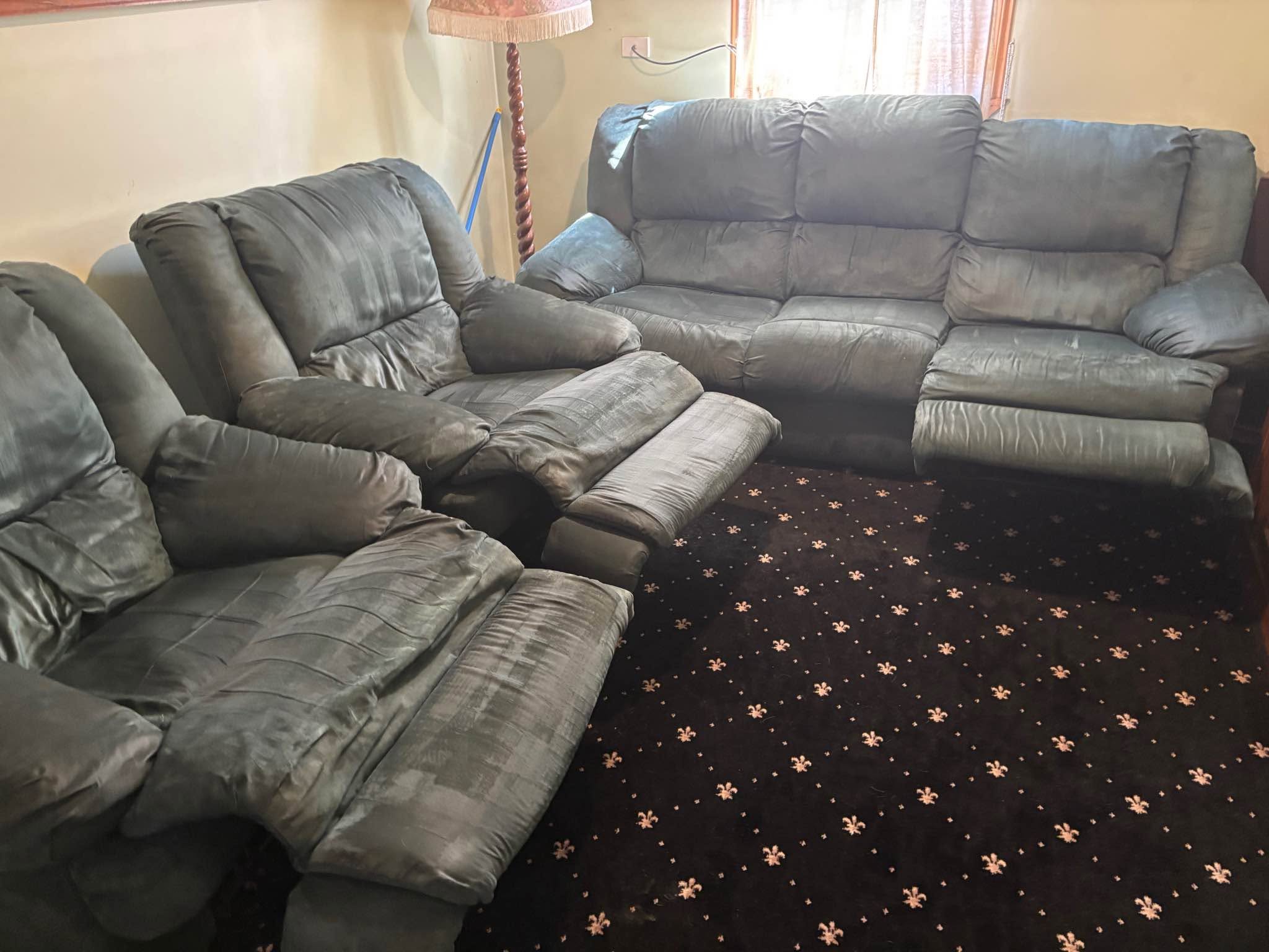 Recliner chairs and lounge sofa set