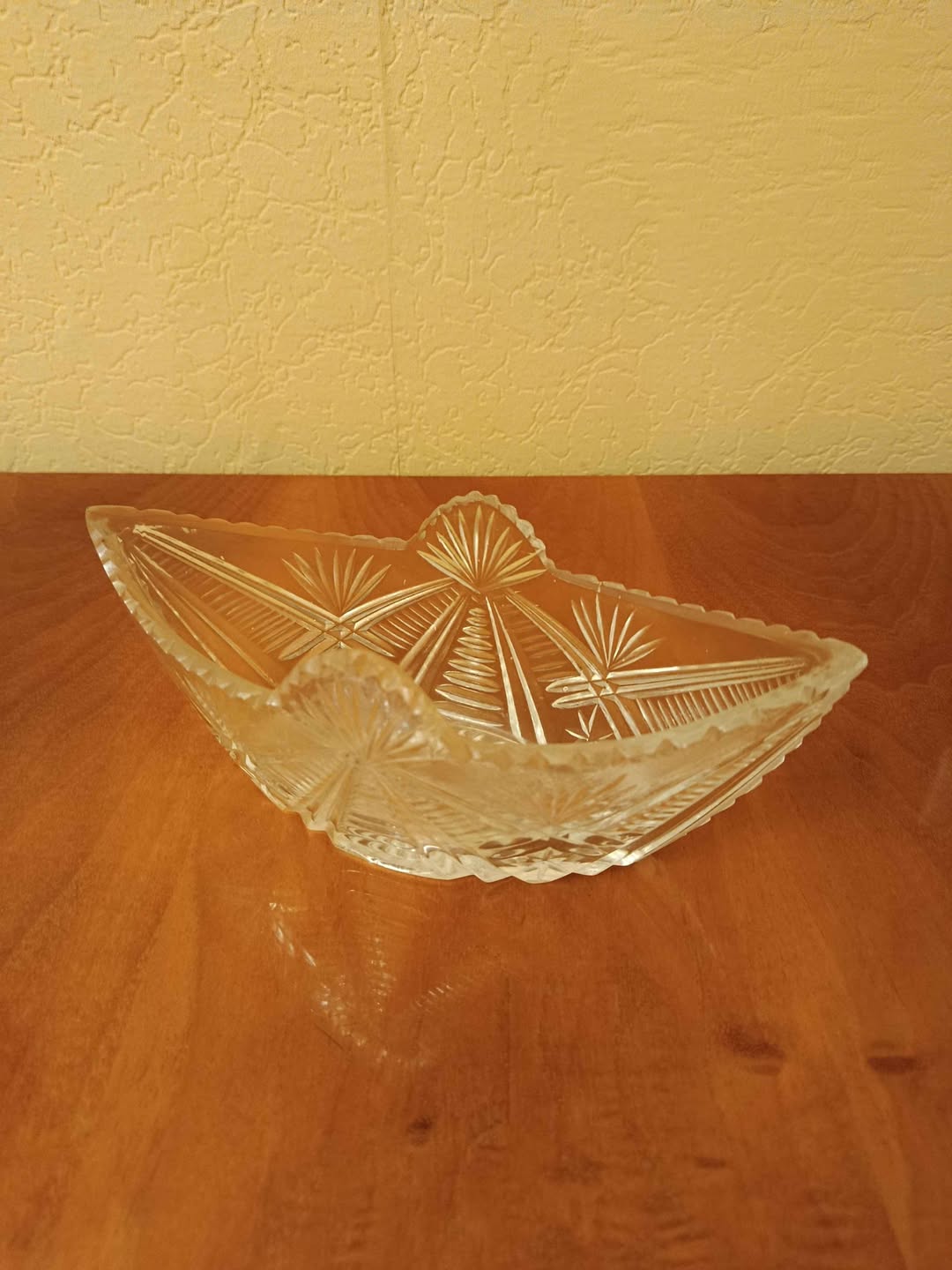Old boat-shaped glass vase, 2 pcs