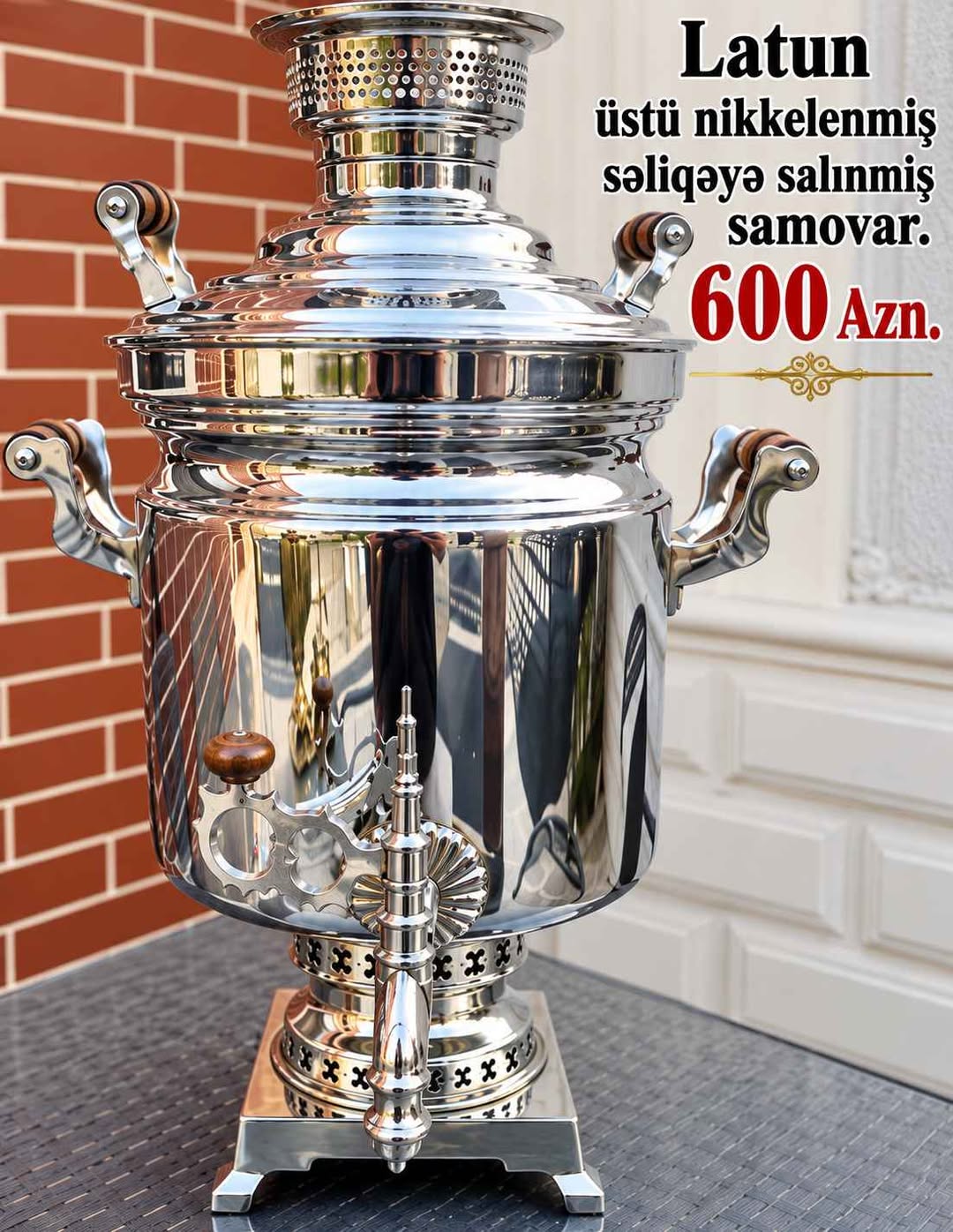 Latun samovar 15 litr, nikkelli