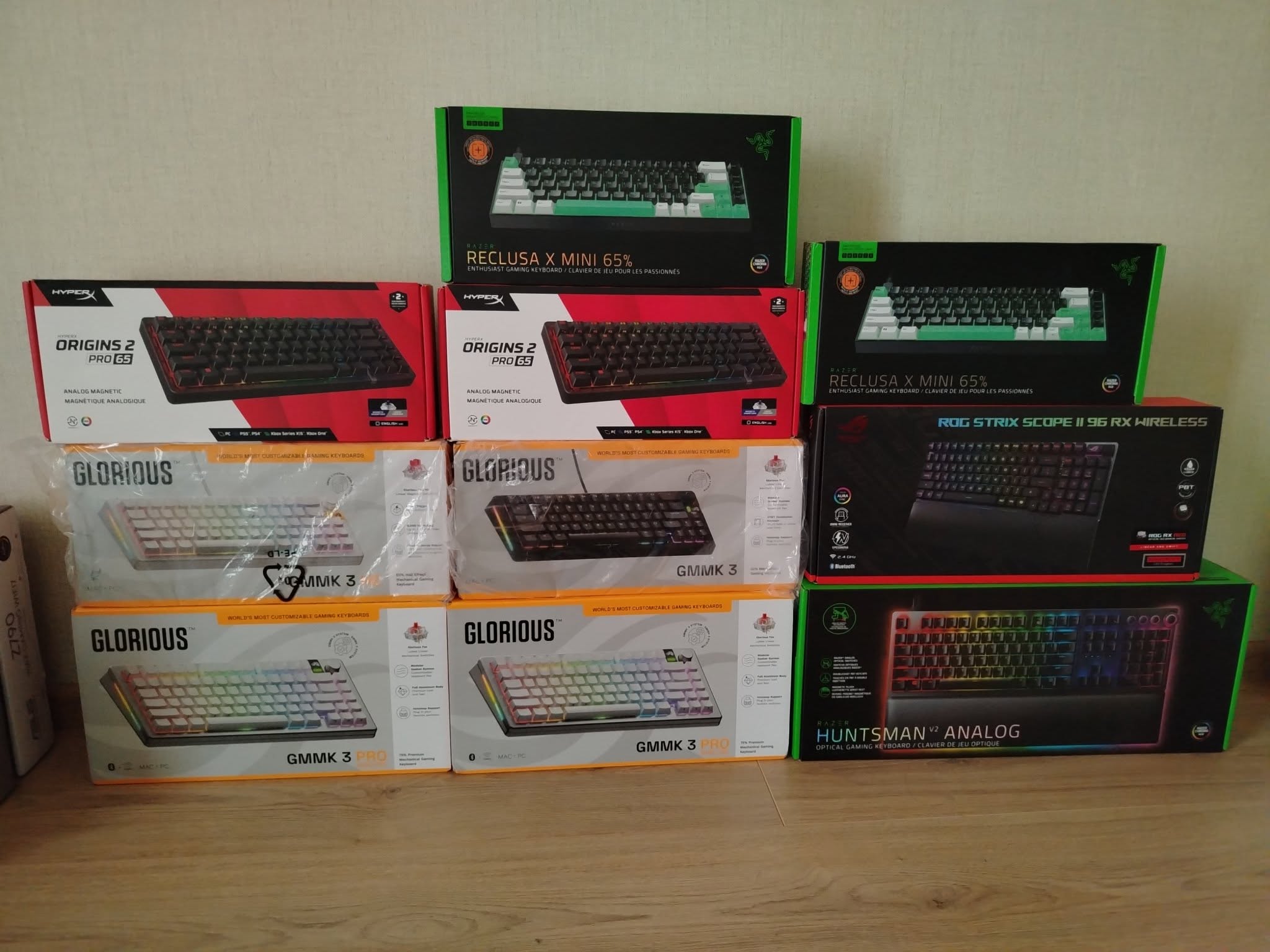 Gaming keyboards: ASUS, Glorious, HyperX, Razer