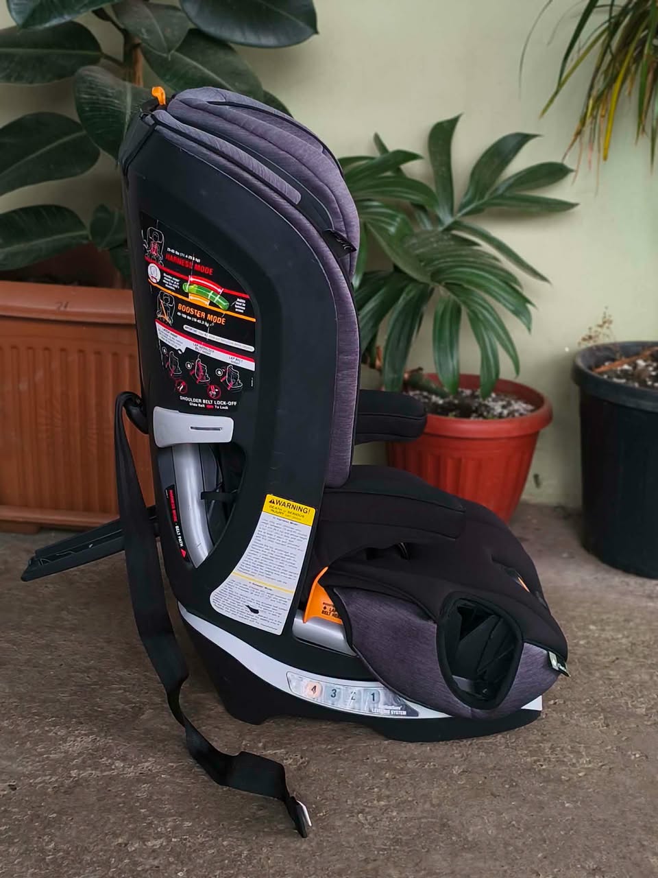 Children's car seat, harness and booster modes