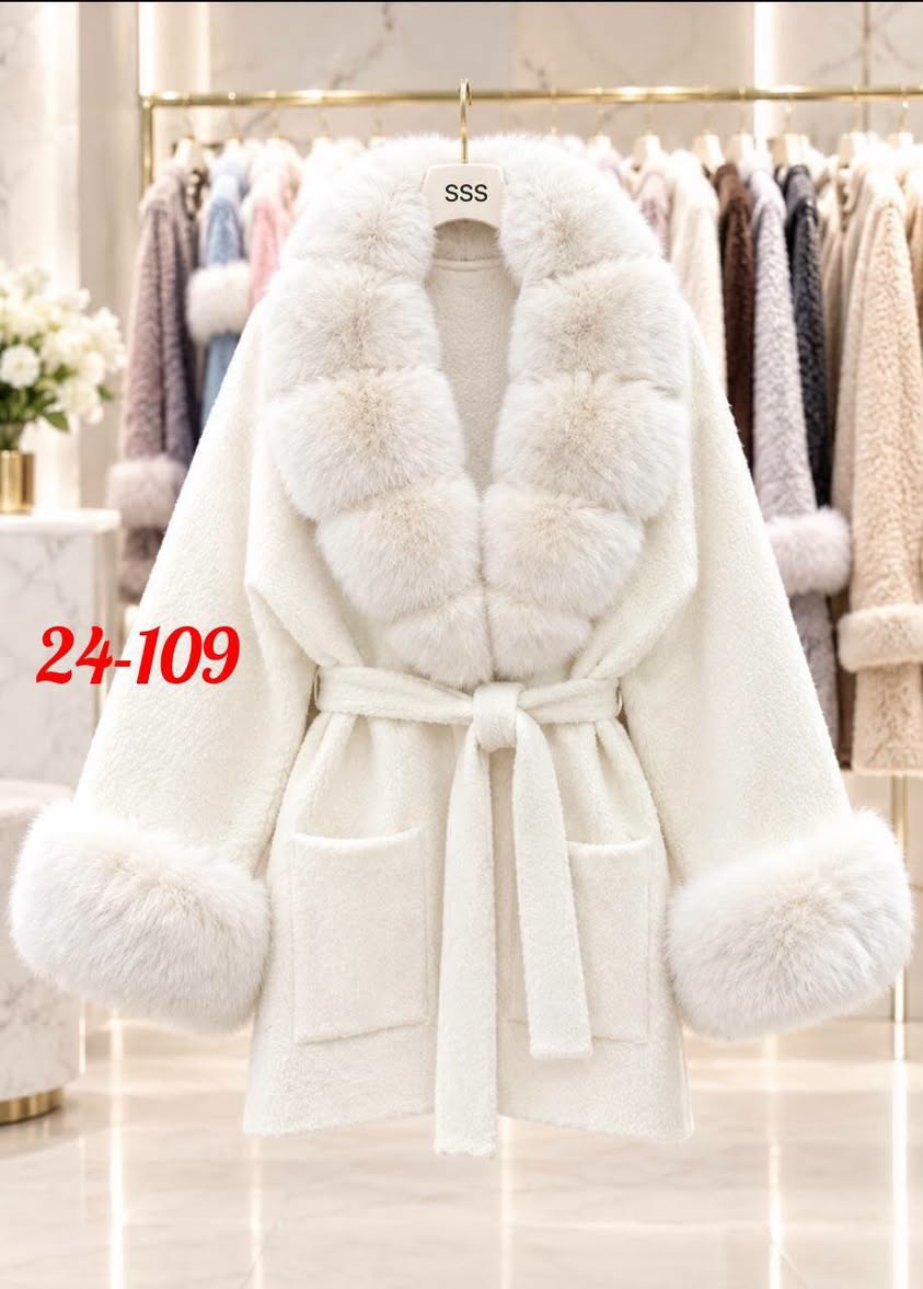 Шуба из альпаки с поясом, размеры 42-52