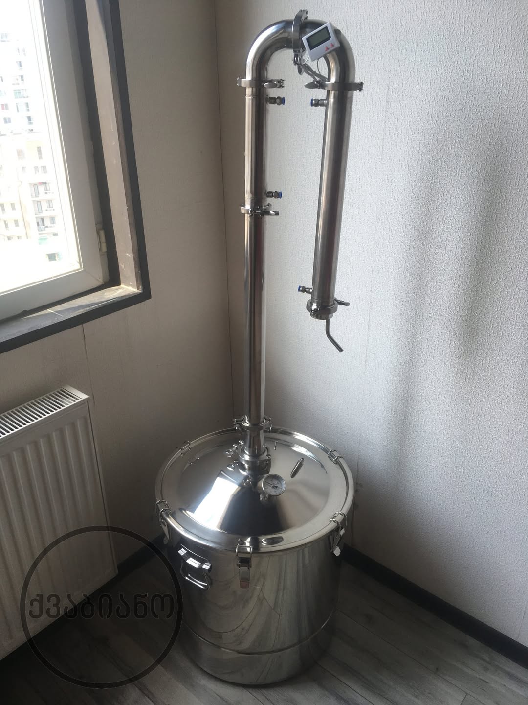 Kayın ağacı damıtma kazanı 55 litre paslanmaz çelik
