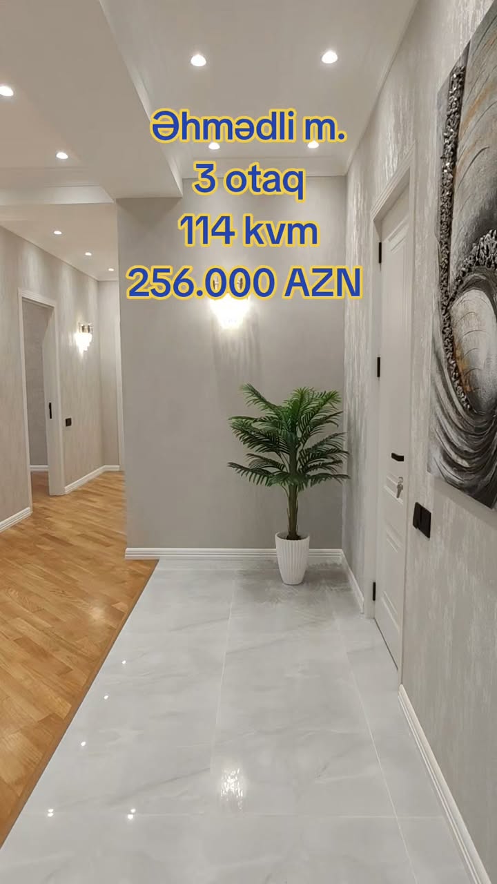 Əhmədlidə 3 otaqlı 114 kv m mənzil