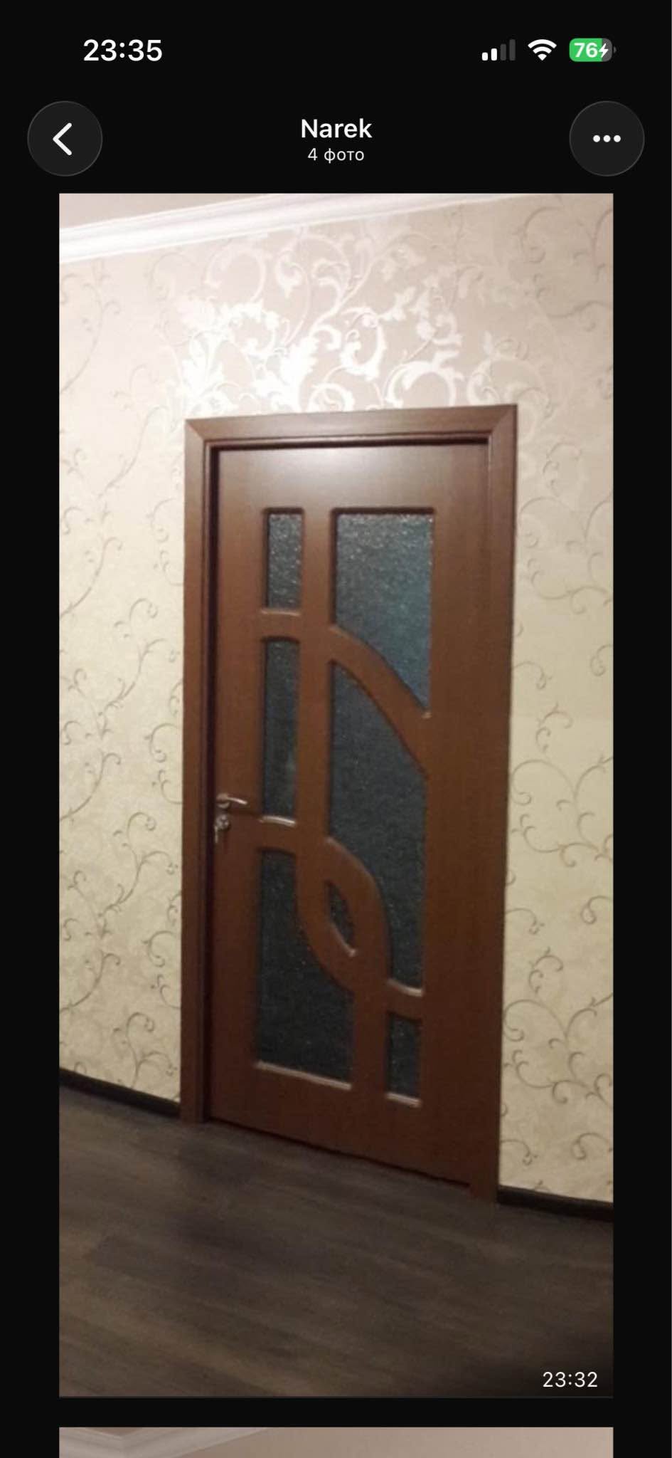 Wooden glass door 80x200 cm, 2 pcs
