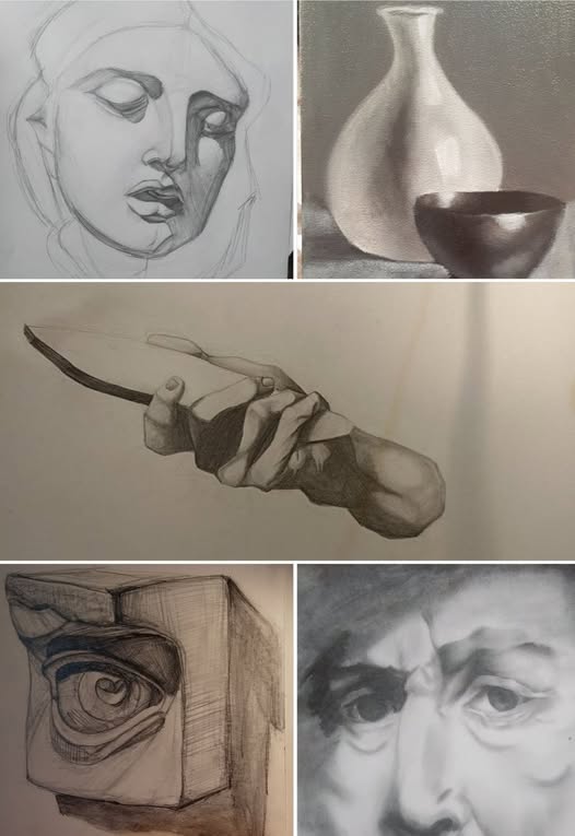 Akademik çizim, grisaille ve