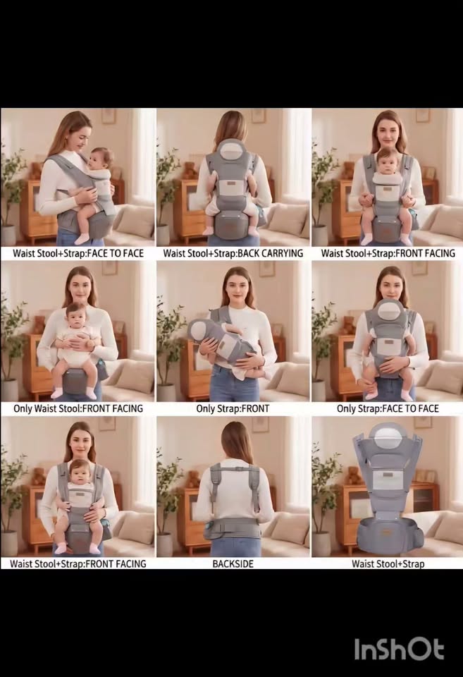 Baby hip-seat carrier, grey