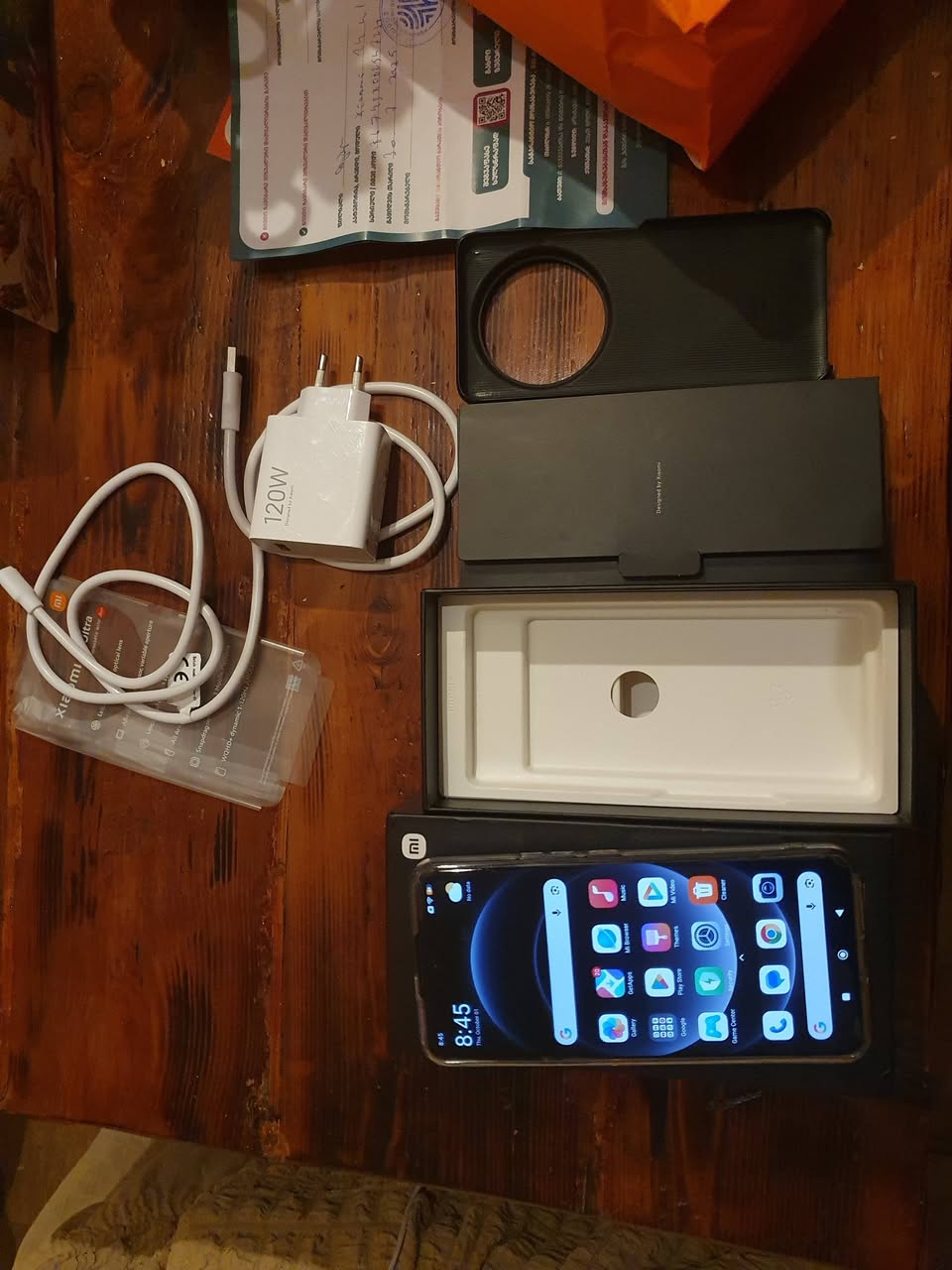 Xiaomi phone with box and charger