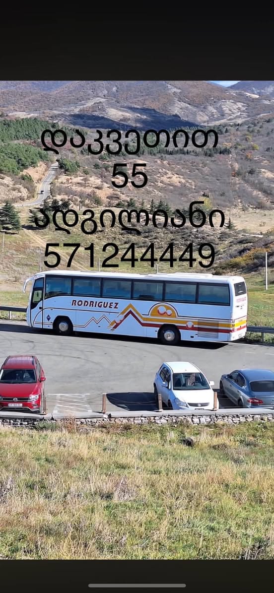 55 ადგილიანი ავტობუსი დაკვეთით