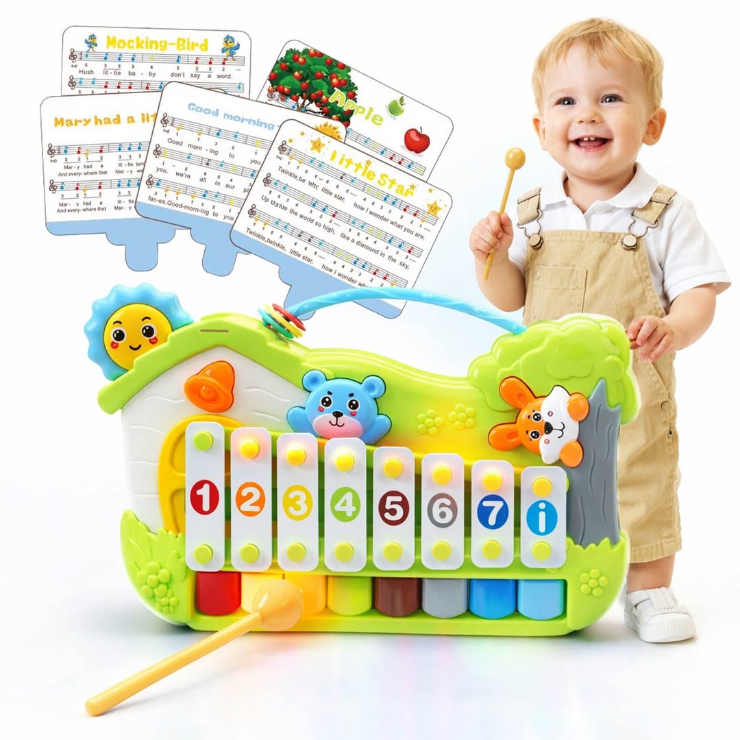 Children's 2-in-1 piano and xylophone toy