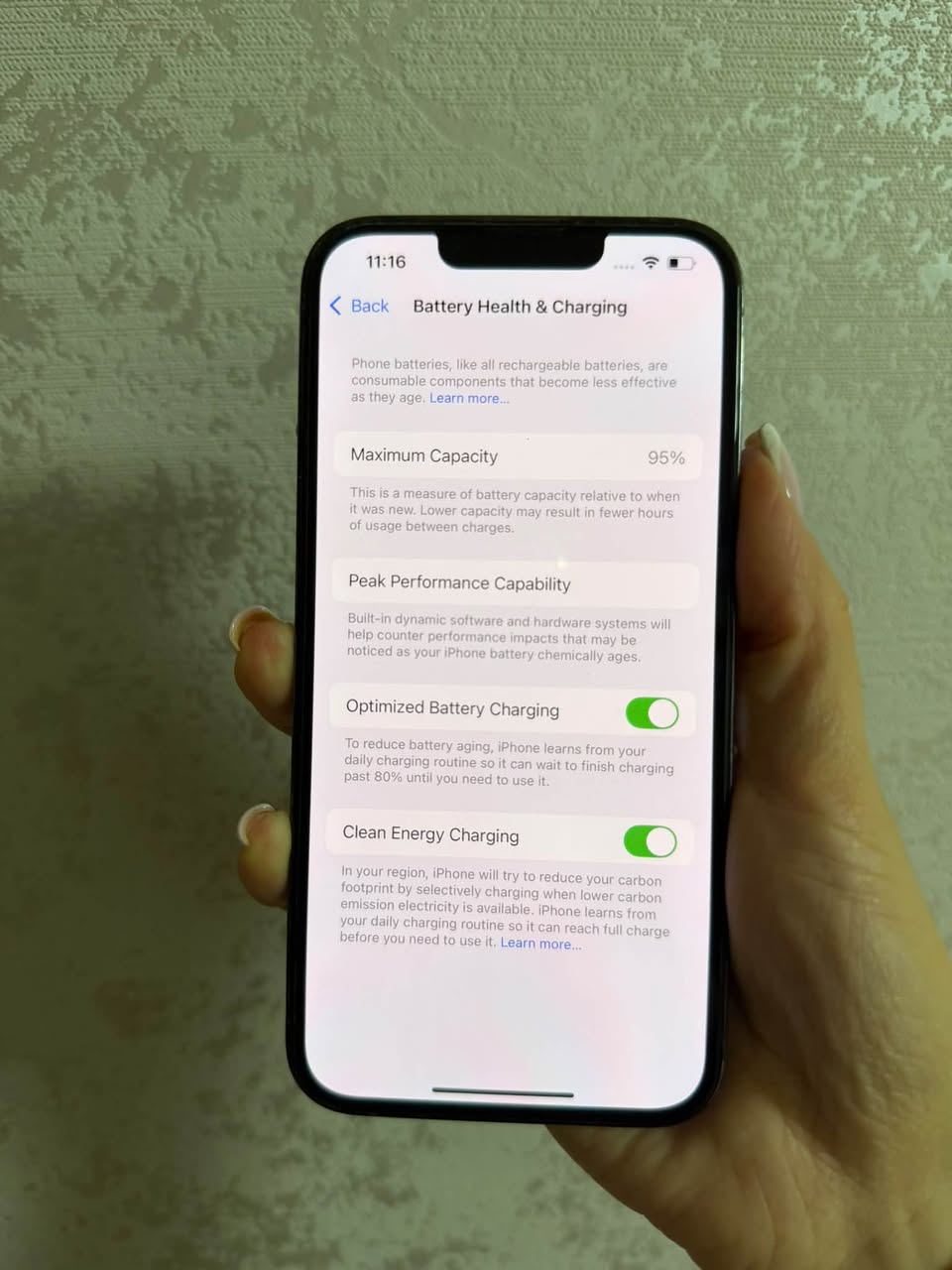 iPhone 13 Pro, ბატარეა 95%
