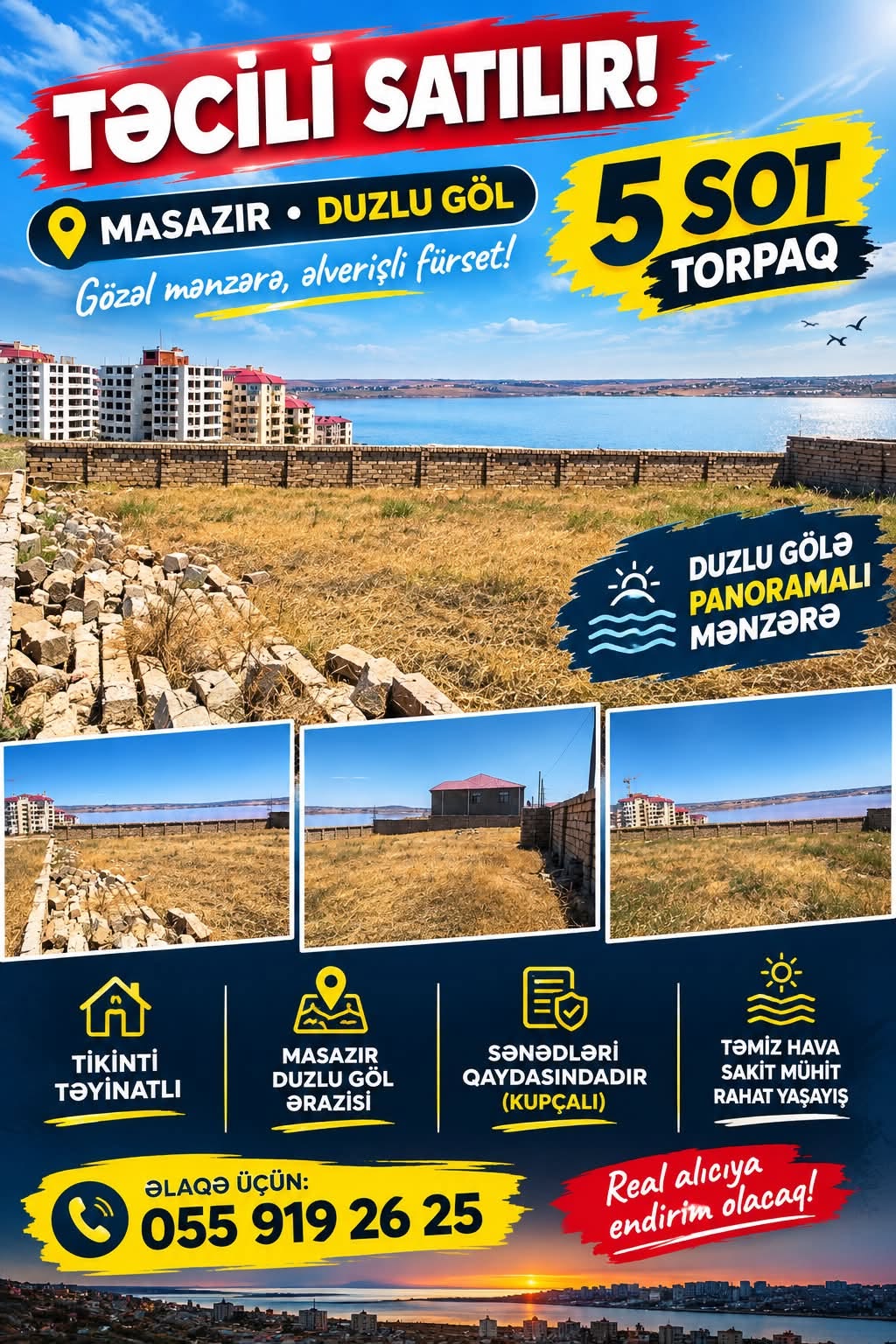 5 hectares of land, Masazir, Duzlu lake