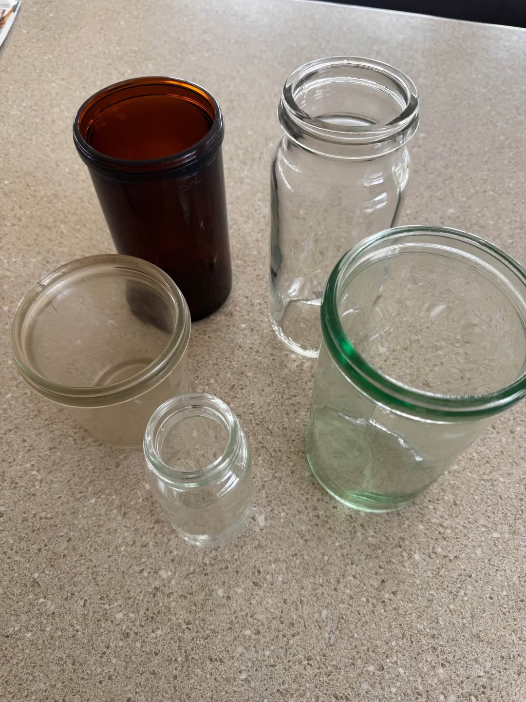 Glass jars in various sizes