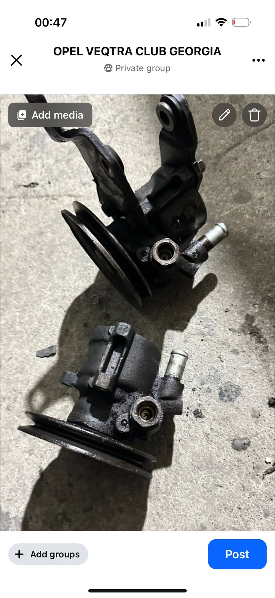 Isuzu 1.7 power steering pump