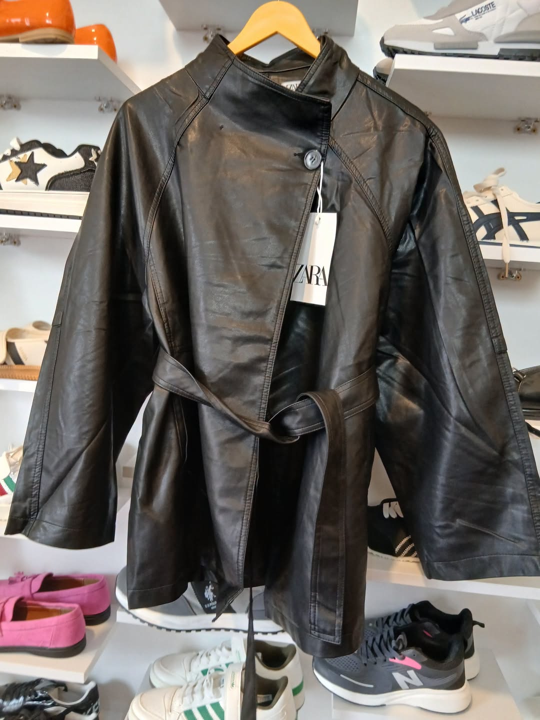 Zara black leather jacket, sizes M and L