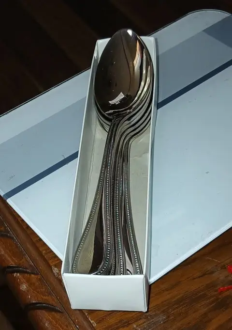 6 German stainless steel dinner spoons