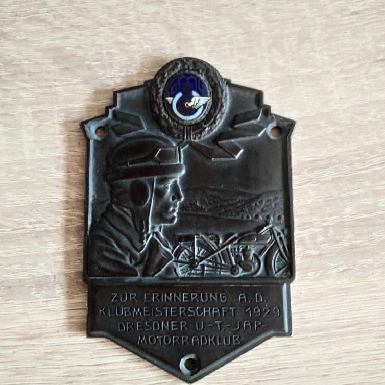 Motorradklub-Plakette 1929 Dresden