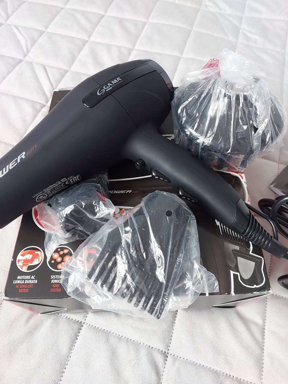 Gama Power Ion hair dryer with attachments