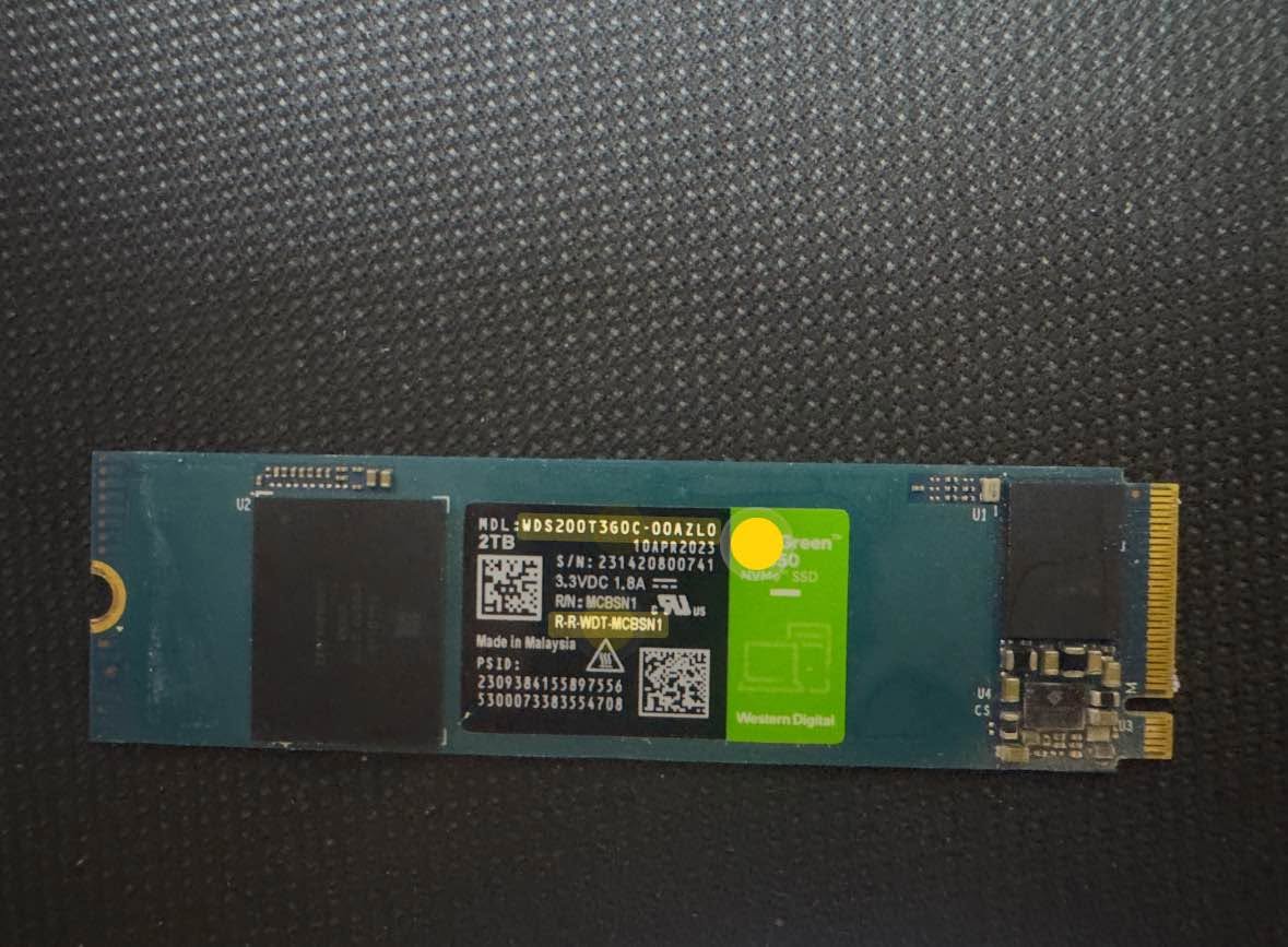 WD Green 2TB SSD, օգտագործված 46 օր