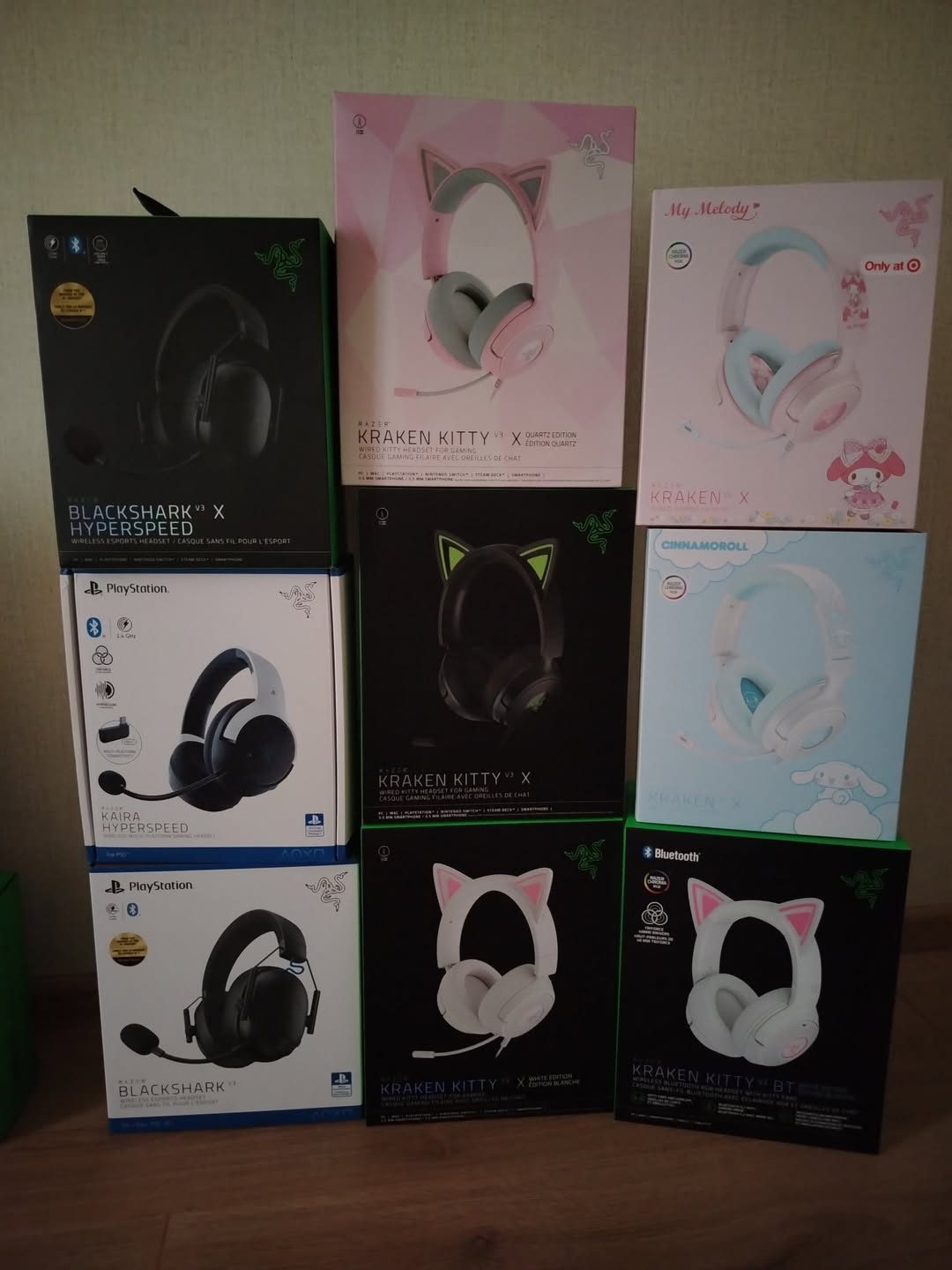 Razer gaming headsets, several models