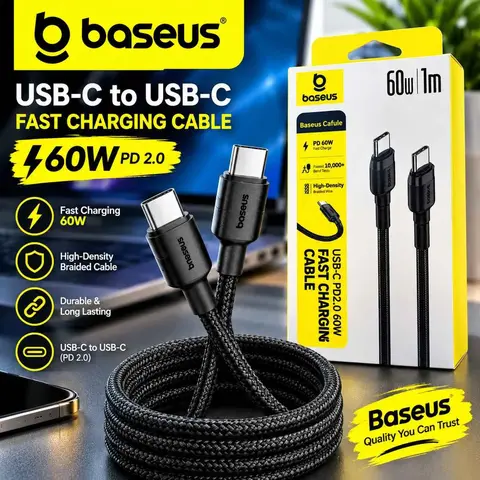 Yeni Baseus USB-C kablosu 60W