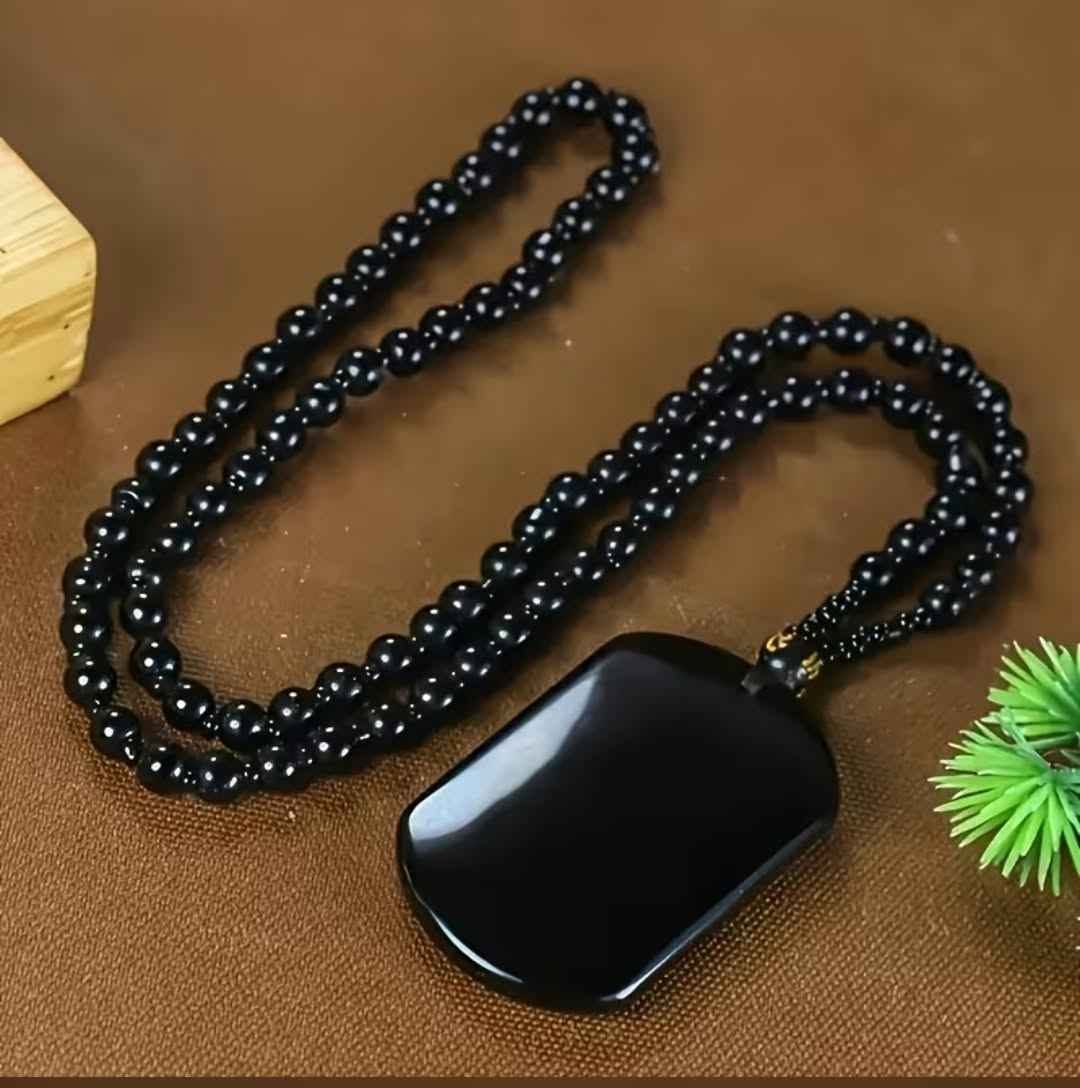 Qara obsidian boyunbağı, unisex