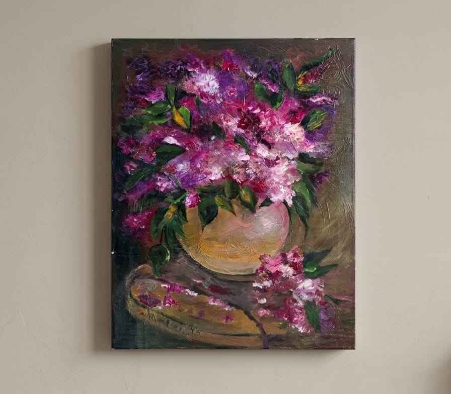 Yağlı boya ilə "Lilək" rəsmi satiram, ölçüsü 50×70 — 60₼