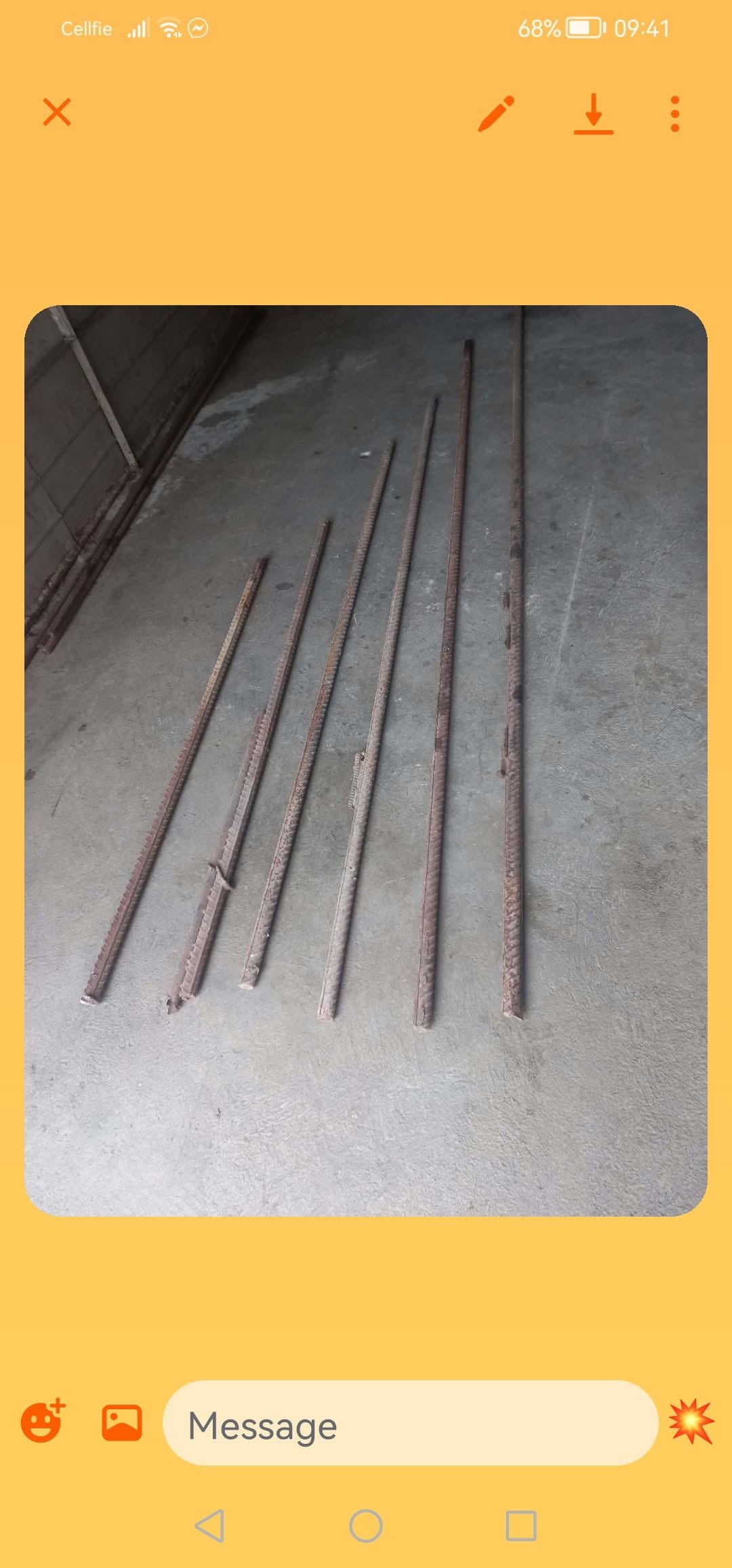 Metal rebar rods 14 m, 32 pcs