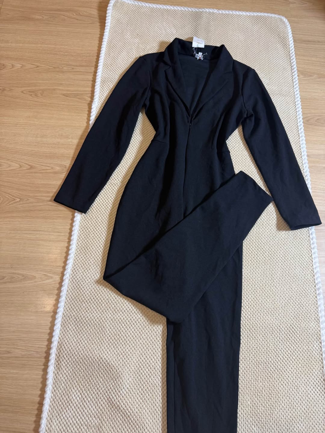 Black women's jumpsuit, long sleeves