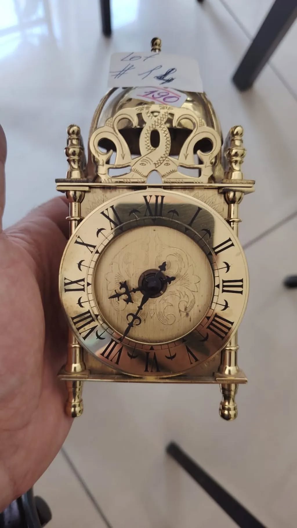 Table clock, brass