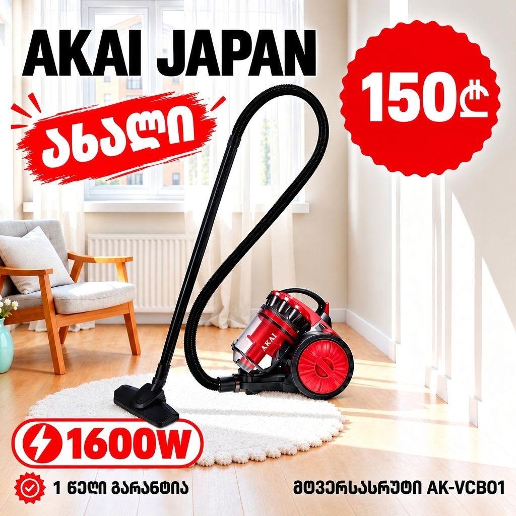 New Akai vacuum cleaner, 1600W