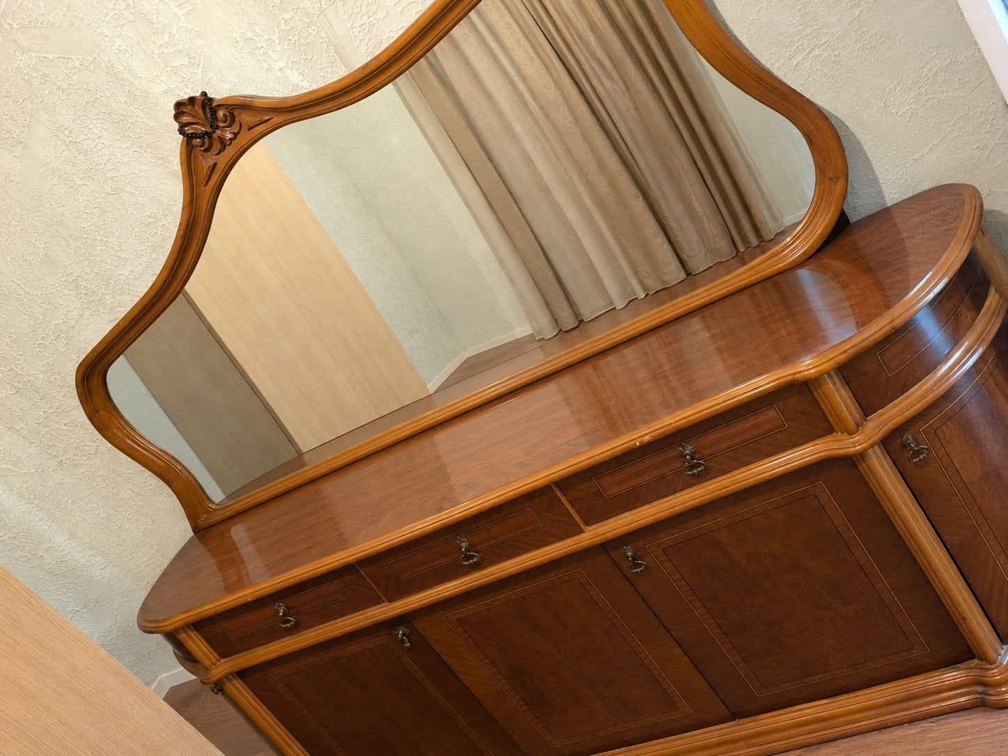 Wooden dresser with mirror