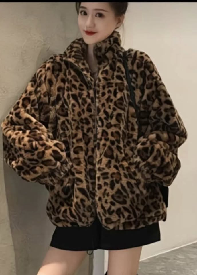 Leopard rəngində kürklü jile, S ölçüsü