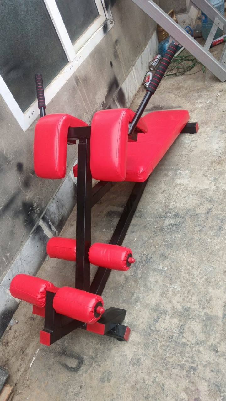 Back and stomach press, crunches in the back