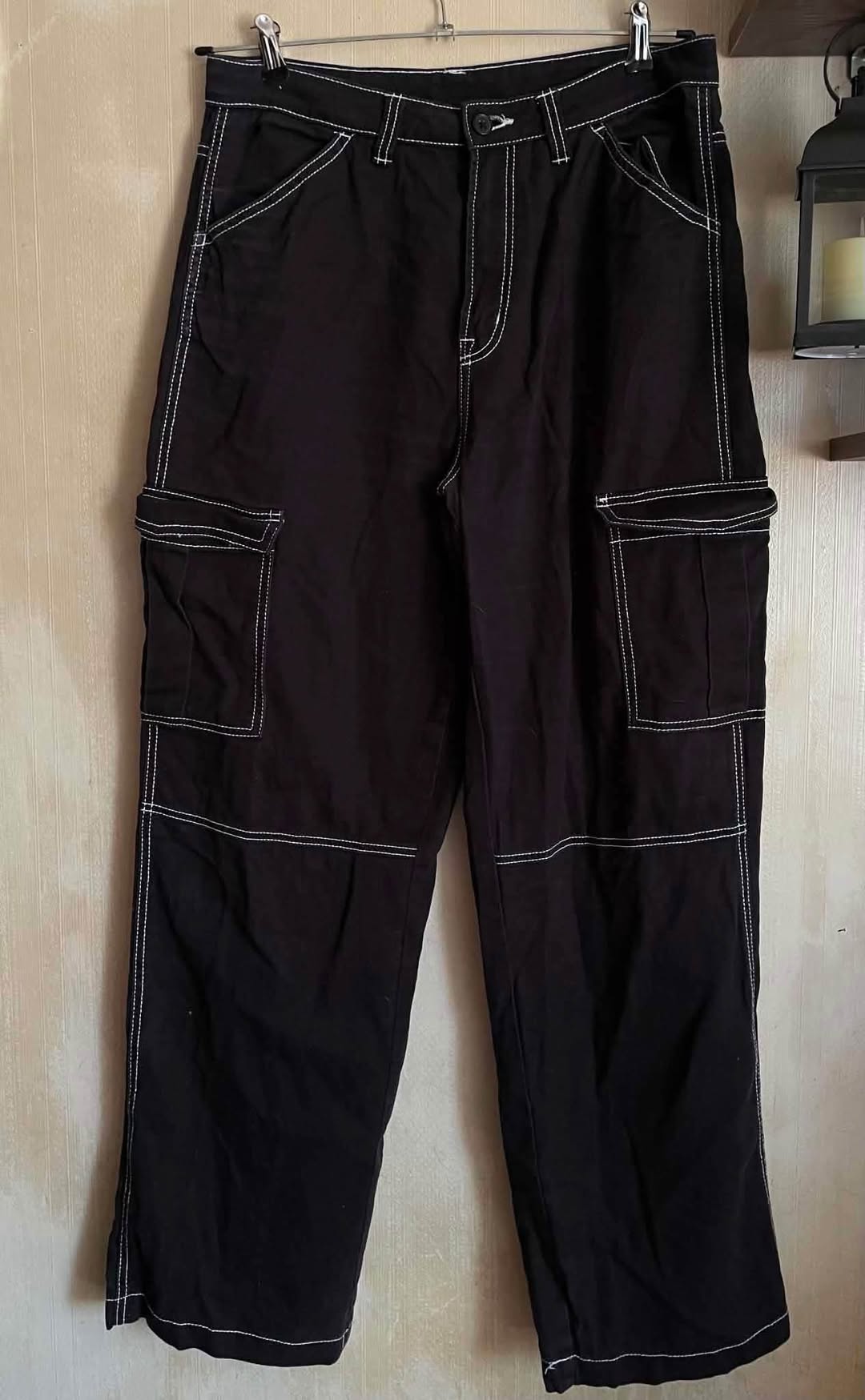 შავი კარგო შარვალი, L-XL ზომა