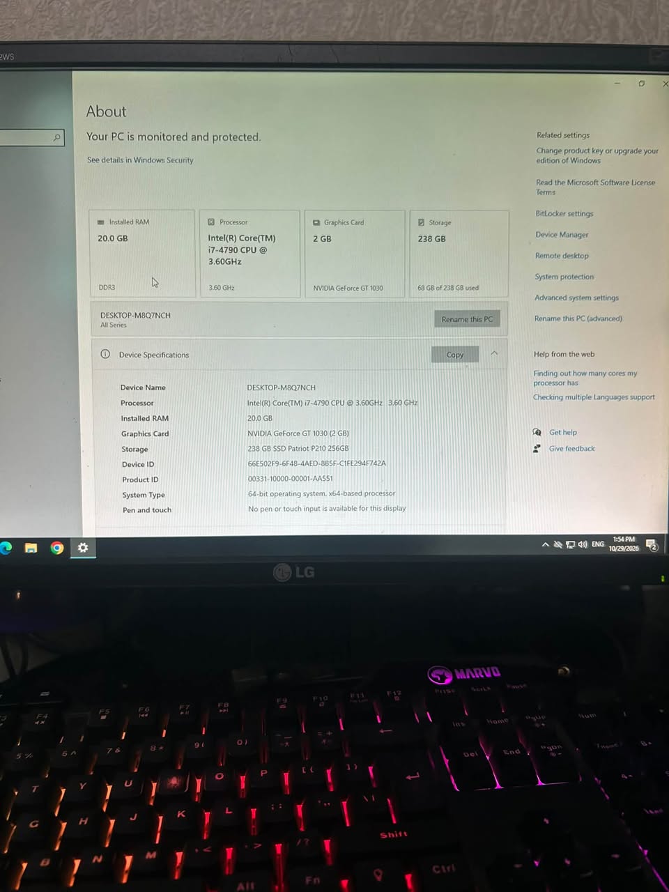 Desktop PC i7-4790, 20 GB RAM