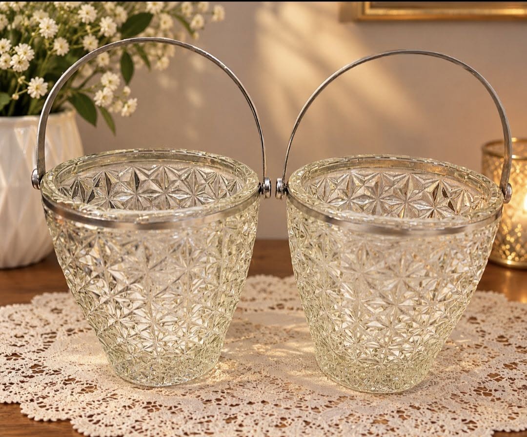 Ancient style glass vases, in pairs