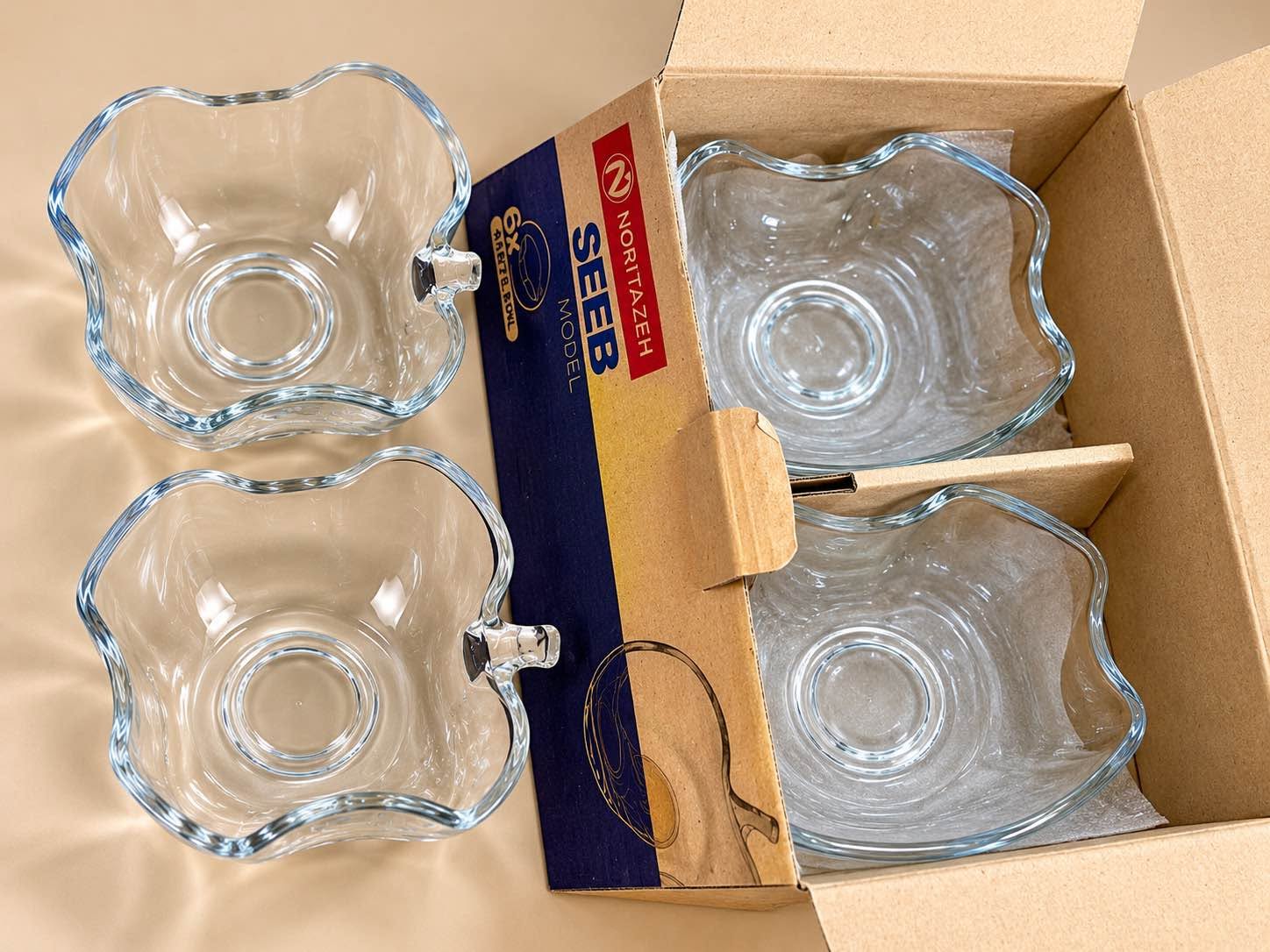 Glass dessert bowls set of 6