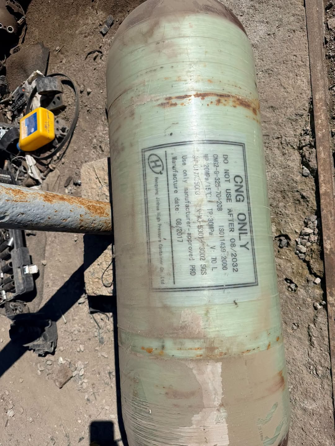 CNG gas cylinder 70 L, valid to 2032