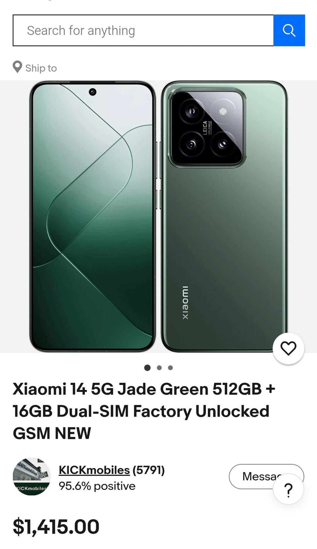Xiaomi Mi 14 5G 16/512 ekranı