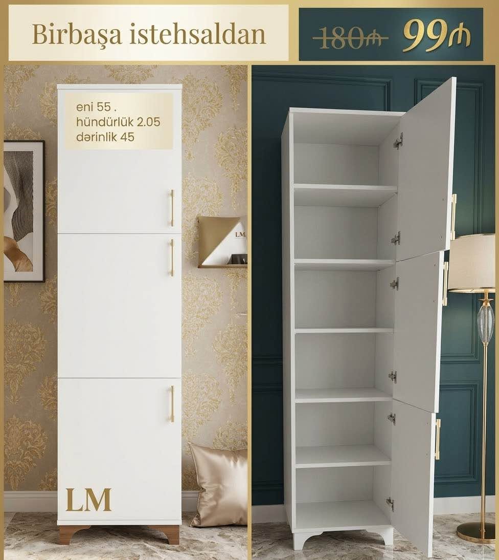Laminatlı dolab 55x205x45 sm