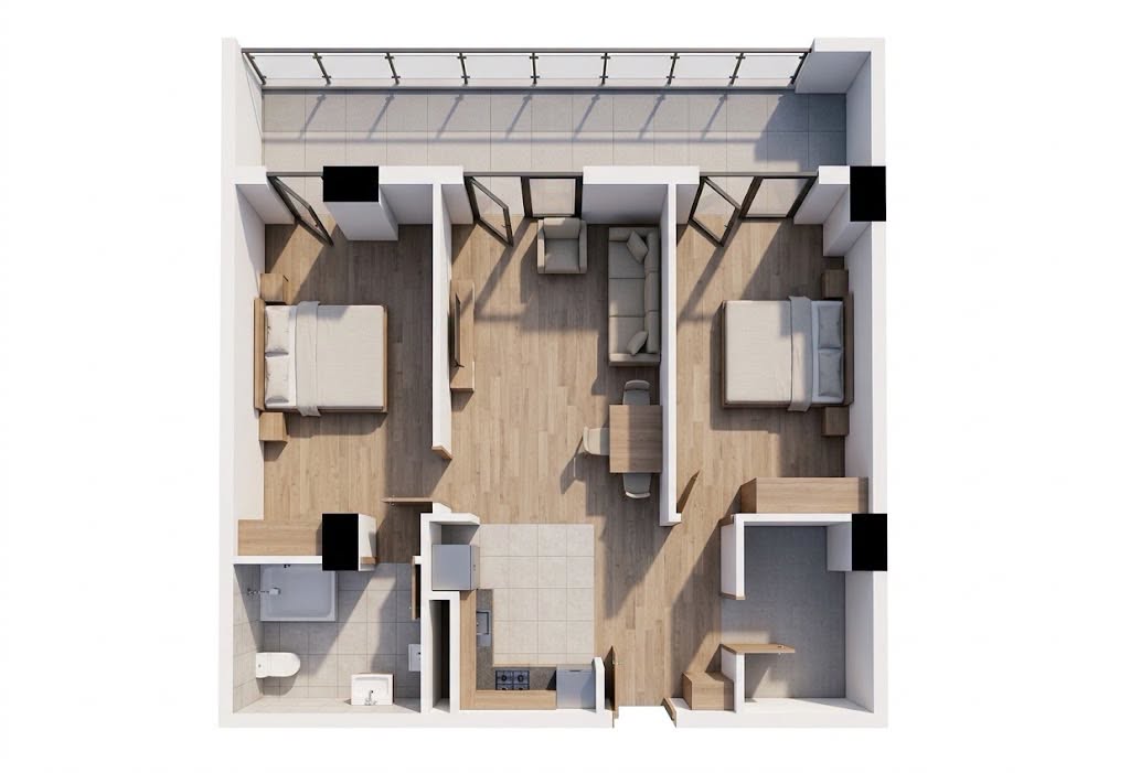 3 otaqlı mənzil satılır, Tbilisi — $102,000