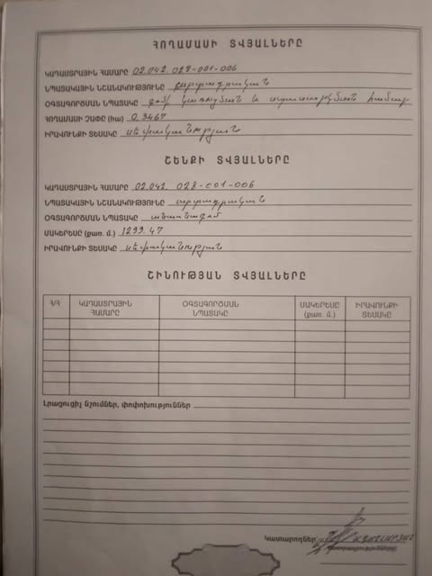 M.Ö. Aparan'ın Ernjatap köyünde satılıyor