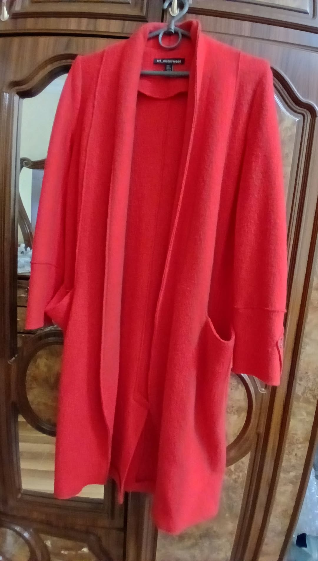 Red long coat, TCF outerwear