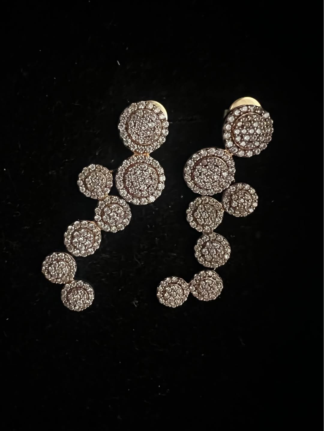 Silver, gilded, very beautiful earrings - premium